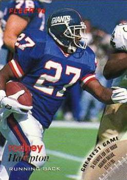 Rodney Hampton New York Giants 1996 Fleer NFL #91